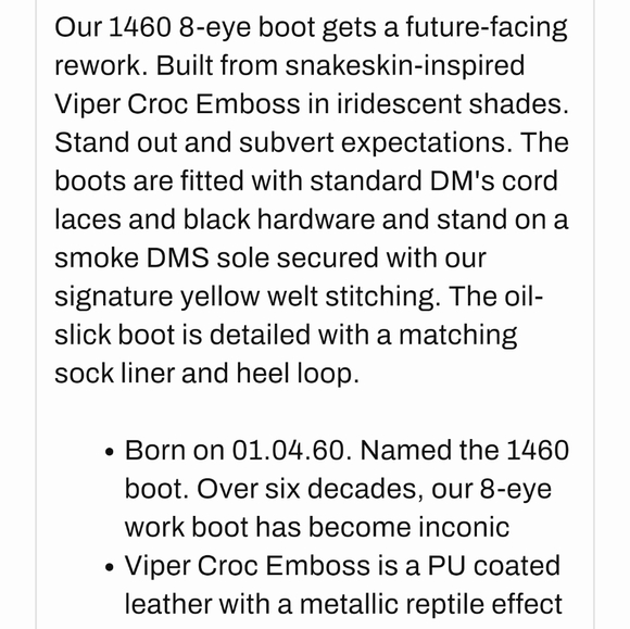 Dr. Martens 1460 Snakeskin emboss lace up boots - Picture 11 of 12